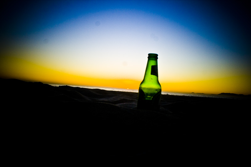 bottle on a beach