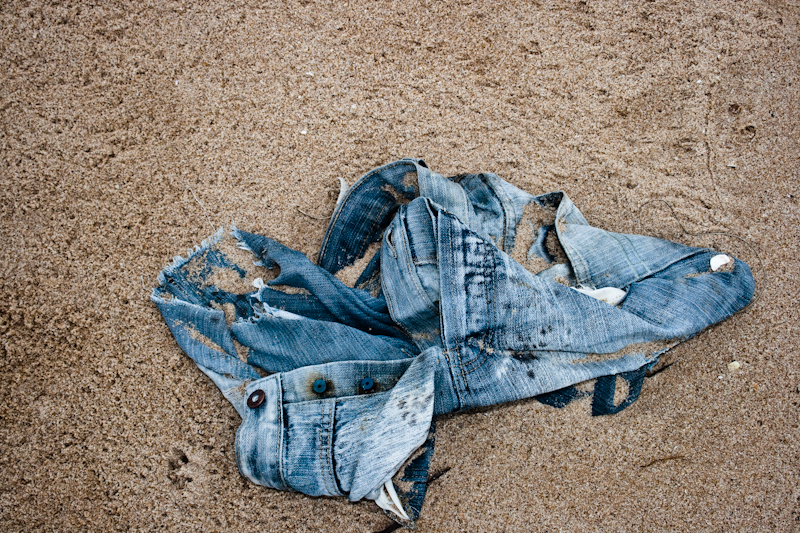 jeans on a beach